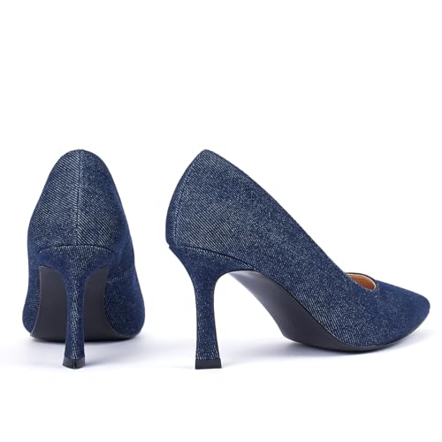 Elisabet Tang Women’s High Heel Closed Toe Pumps Pointed Toe 3.15 inch Heels Shoes Slip On Classic Office Dress Pumps3