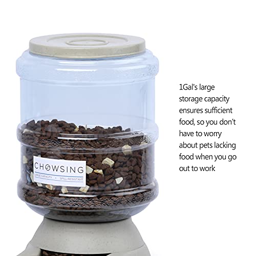 Nourse Chowsing Automatic Cat Feeders And Waterer Dispenser 1 Gallon Capacity In Sets Gravity Replenishes Food And Water Suitable For Pets Such As Cats And Dogs #TOP3