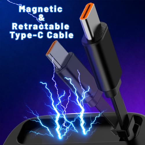 Cargador de coche de 78W multipuerto triple con cable USB C retráctil integrado 4
