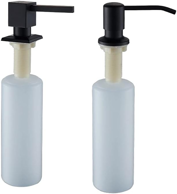 Soap Dispenser for Kitchen Sink,Built in Sink Soap Dispenser Lotion Dispenser Countertop Lotion Dispenser Refill from The Top Soap dispensers (Square+Round)