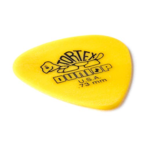 Jim Dunlop Palheta de guitarra amarela padrão de 0,73 mm, pacote com 12