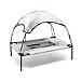 Wiltec Hundebett mit Dach Grau 91 x 76 x 16 cm Größe L bis 35 kg Outdoor Katzenliege Haustier Schlafplatz Sonnendach