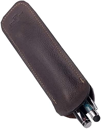Aston Leather Pen Slip - Brown Double (Leather Pen/Pencil Holder Slip) image 5