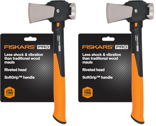 Image of Fiskars Pro IsoCore Splitting Maul, 14 inch Wood Splitter Axe, 2.5 lb (Pack of 2)
