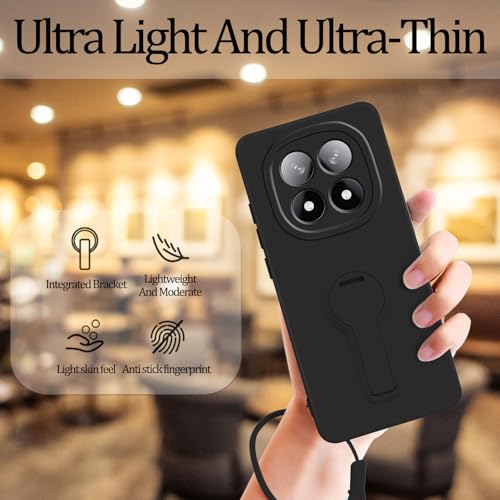 Protection objectif Redmi Note 14 Pro 5G coque silicone antichoc avec support noir - 3