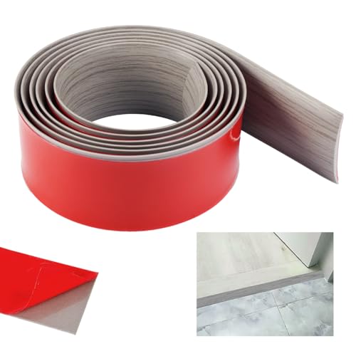 Tira de Umbral de Autoadhesivo, Tiras de Moldura de Puerta de Alfombra 2mx5cm, Tira de Transición De PVC, Tiras de Transición de Piso para Unir Juntas de Suelo, Transiciones de Moqueta a Baldosa