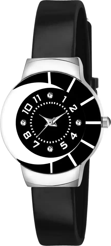 GOLDENIZE FASHION Branded Black and White Round Dial Girls and Women Stylish Watch for Kids (B09WJ9XP8F) Amazon Price History, Amazon Price Tracker