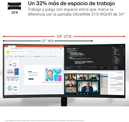 LG Monitor UltraWide 34 Pulgadas 120Hz Curvo al Mejor Precio - Preguntas frecuentes