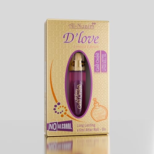 Al-Nuaim D'Love Gold Orchid Alcohol Free Attar Roll On for Men - Pack of 4 (6ml Each) | Exquisite & Long Lasting Fragrance