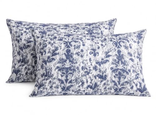 Image of Trance Home Linen 180 TC 100% Cotton Printed Pillow Covers | Pillow Cases | Set of 2 Piece Pillow Covers only |Standard Size (18 X 28 inch, Royal Blue)