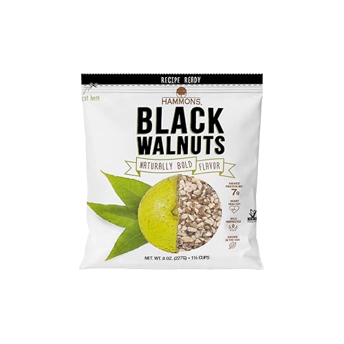 Hammons Black Walnuts - Wild Harvested - Non-GMO, Gluten Free, High Protein, Keto Snack - Recipe Ready Nuts Great for Cooking and Baking - 8oz