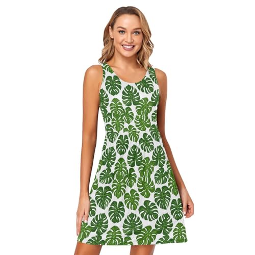 Image of ALAZA Women's Summer Dress Sun Dress Sleeveless with Pockets