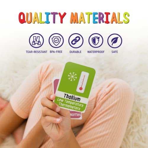 merka 118 Kids Periodic Table of Elements Flash Cards with Beautiful Images Representing Each Chemistry Element - Educational Science for Kids