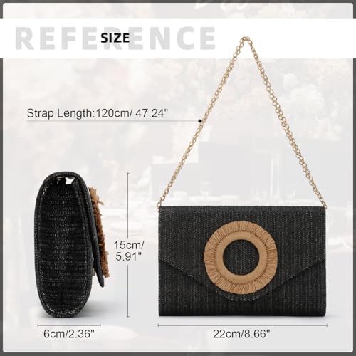 Image of GOKTOW Straw Clutch Purse Rattan Summer Woven Beach Handbags for Women Wedding Vacation Travel Party 2025