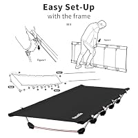 Naturehike Campingbett Ultraleichtes Feldbett Tragbares Klappbett für Erwachsene Schlafen Belastbarkeit bis 150kg Campingliege für Zelten Wandern Home Rucksackreisen Büro-Mittagspause-Bett – Ansicht 9