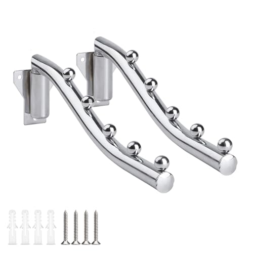 Cintre Mural Pliant, Pliable Mur Cintre pour Vêtements, Etendoir Mural Rabattable en cier Inoxydable Accroche Murale Vêtement Support de Séchage Pliable...