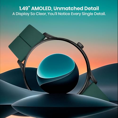 Image of GameSir Glavito Round Dial Smartwatch with 1.49 inch AMOLED Display, 100+ Sports Modes, IP67, Bluetooth Calling, Crown Control, Health Tracking, 100+ Watch Faces, Men & Women (Magnetic Dark Green)