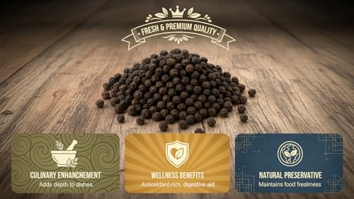 Image of Product image Parshutara Farm Fresh Whole Black Pepper 200g | Kali Mirch | Premium Garam Masala Spice for Cooking