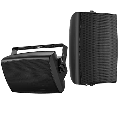 Herdio Altavoces Bluetooth de 6.5 pulgadas para interiores y exteriores, impermeables, con cable, 400 vatios con graves potentes, altavoces de montaje en pared de 2 vías, durabilidad para todo tipo de