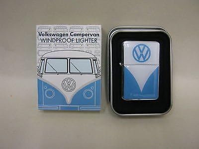 Blue Volkswagon Campervan Windproof Lighter in keepsake tin