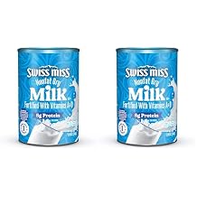 Swiss Miss Nonfat Dry Milk, Fortified with Vitamins A & D, Hot Cocoa Bar Supplies, 12.98 oz. Canister Pack of 2