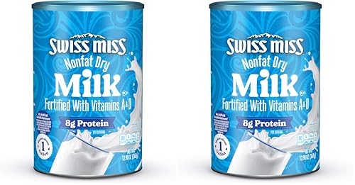 Swiss Miss Nonfat Dry Milk With Vitamins A and D, 12.98 oz Canister (Pack of 2)