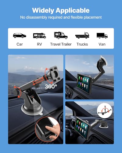 Image of VEVOR Wireless Car Stereo, 10-Inch HD Portable Radio Touch Screen with Apple CarPlay and Android Auto, CarPlay Screen with Front & Backup Cameras, Voice Control, Mirror Link, Bluetooth, GPS Navigation