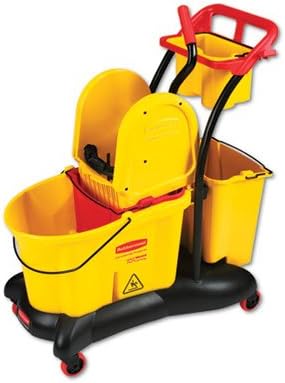 RCP7777YEL WaveBrake Mopping Trolley Down-Press Bucket/Wringer Combo, 8.75 gal, Yellow