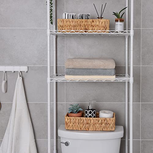 Storageworks Water Hyacinth Basket For Toilet Paper, Wicker Baskets For Storage With Built-In Handles, 14 ¼"L X 6 ½"W X 3 ¾"H #TOP5