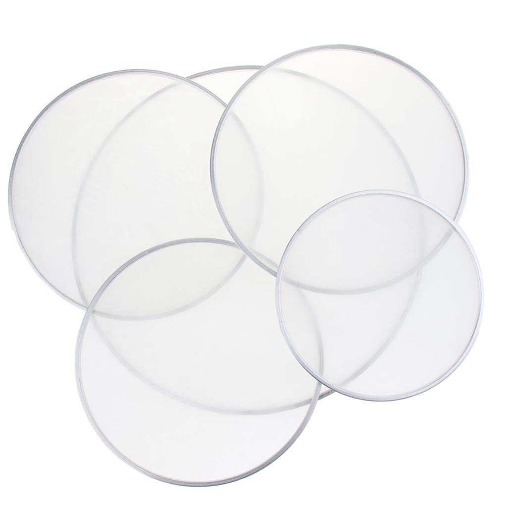 Set di 5 testine per batteria doppia, in lega di alluminio, rivestimento traslucido, suoni caldi, accessori per parti di batteria, rullanti, per batteristi, musicisti e gruppi musicali