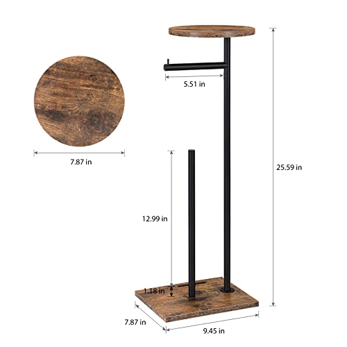 Toilet Paper Stand Tissue Holder Farmhouse Toilet Roll Paper Stand With Shelf Bath Paper Organizer Free Standing Tissue Paper Dispenser Floor Paper Roll Holder With Reserve For Bathroom, Wood #TOP1