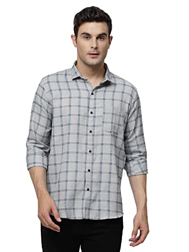 ELYYORK Men’s Cotton Box Checkered Regular Fit Casual Shirt with Chest Pocket | Full Sleeve Shirt for Formal & Casual Wear | Shirt for Men | Casual Shirt for Men