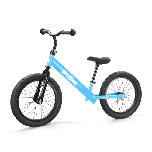 Image of bicystar 16 Inch Balance Bike for Kids 5-8, Air Rubber Tires, Blue