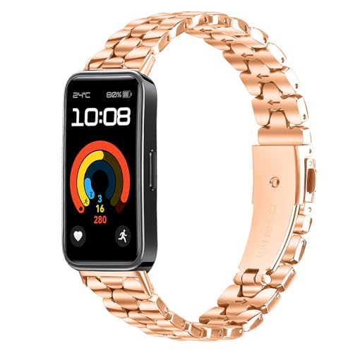 [DKEnjoy] for Huawei Band 10�Ή��X�e�����X�|�������o���h �Afor Huawei Band9 / Band8 �x���g�A�����\�ȃX�g���b�v�A�N�Z�T���A�ȒP���t���A�j�����p (���[�Y�S�[���h)