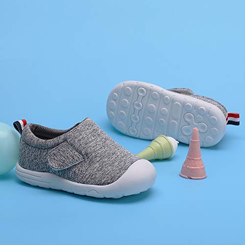 Peggy Piggy Baby Shoes Boy&Girl Infant Sneakers Non-Slip First Walking Shoes Breathable Mesh Shoes 12 Months(20313-Gry-17) #TOP5