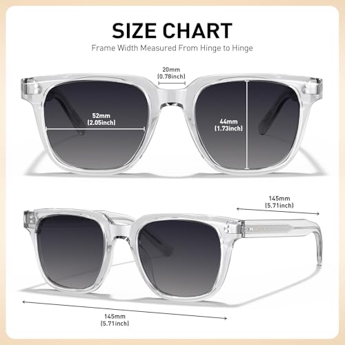 Image of AVAWAY Polarized Sunglasses for Men UV Protection, Square Acetate Frame Outdoor Driving Sun Glasses