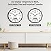 Couperos 12 Inch Digital Wall Clock with Lighted LCD Display Temp, Week, Switchable Time and Perpetual Calendar, DST Function, Silent Battery Operated Analog Black Clock for Bedroom Office Classroom