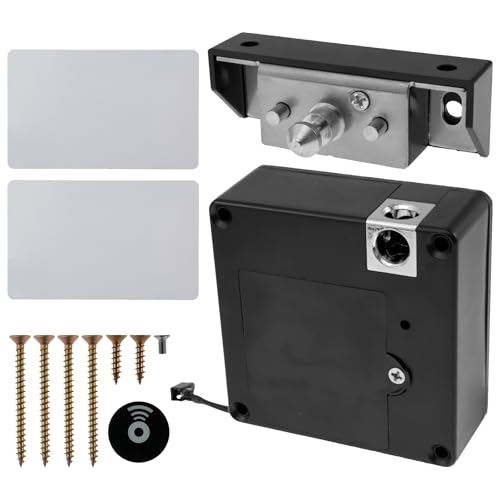 RFID Locks Smart Hidden Cabinet Lock Keyless Electronic Drawer Lock for Children Proof, No Drill Invisible Cupboards Lock with 2 RFID Cards for 1.5 inch Thick Door