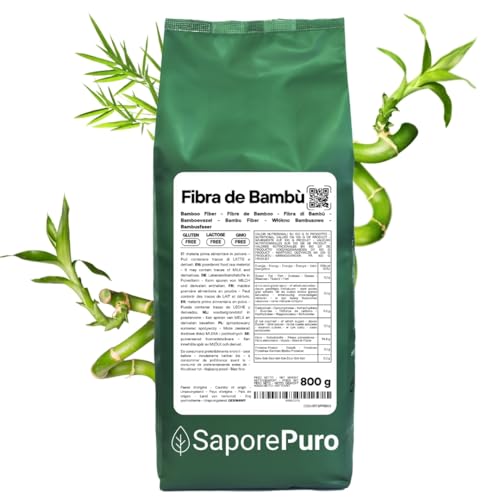 SaporePuro Fibra de Bambú de calidad alimentaria - 800 gr - harina baja en carbohidratos