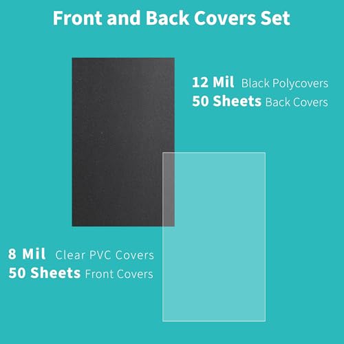 Image of Binditek 100 Pack Binding Covers Set, 8.5x14 Inches, 8Mil PVC & 12Mil Poly