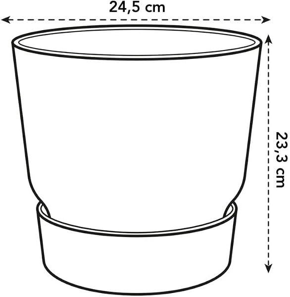 Elho Greenville Rond 25 - Pot De Fleurs pour Extérieur - Plastique 100% recyclé - Ø 24.5 x H 23.3 cm - Vert/Leaf Green - 5