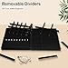 Jenseits 4 Stackable Jewelry Trays Organizer Set for Drawers, Jewellery Drawer Insert Divider Jewel Display Storage with Removable Dividers for Earring Necklace Rings Bracelet, Black