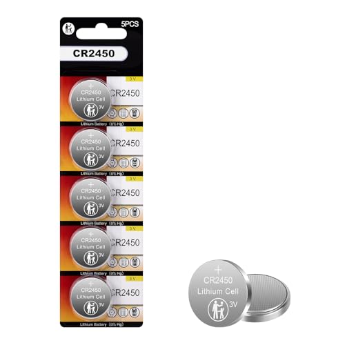 Pilas de litio CR2450 3V para relojes y calculadoras 5 unidades miniatura 1