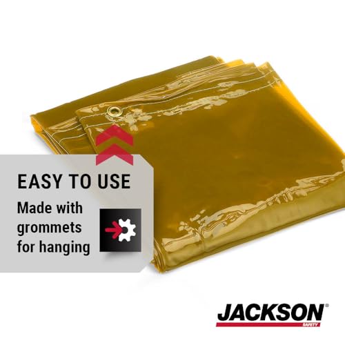 Jackson Safety Welding Curtain - Transparent Colored Welding Screen for UV & Blue Light Shielding - Ready to Hang with Grommets - Flame, Mildew & Water Resistant PVC - ANSI/FM 4960 Standards by Jackson Safety - Image 3