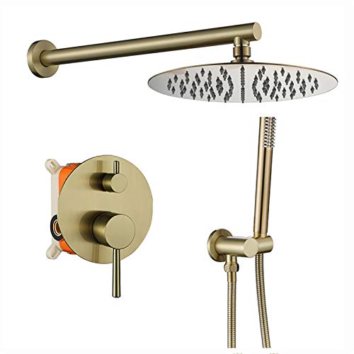 Robinet douche thermostatique en laiton doré brossé chic