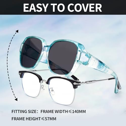 Image of JIMMY SUNSHINE Sunglasses Fit Over Glasses for Men Women Fit Over Prescription Glasses Lightweight Square Frame