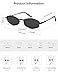 SOJOS Trendy Hexagonal Polarized Sunglasses for Women Men, Retro Fashion Irregular Rhombus Shades UV400 Protection SJ1259,Black/Grey
