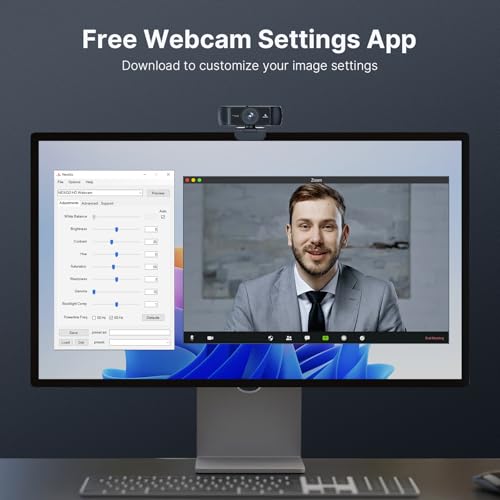 Image of NexiGo 1080P 60FPS Webcam with Software Control and Microphone, AutoFocus, w /Privacy Cover, N680P Pro Computer Web Camera for Skype Zoom Teams, Mac PC Laptop Desktop