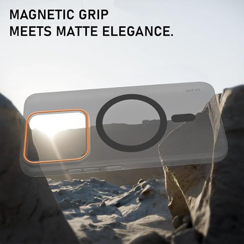 Image of Compatible for XIAOMI 14 5G Frosted Translucent Hard Back | Only Compatible with Wireless Magnetic Accessories | Thin and Slim Magnetic Back Cover (Black)