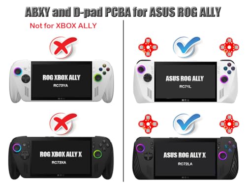 Image of ElecGear ABXY & D-pad Tactile Switch Replacement for ASUS ROG Ally & X (RC71L /RC72LA) - Action and Direction Buttons PCBA Module Combo Kit - (Precise Soldering Required)
